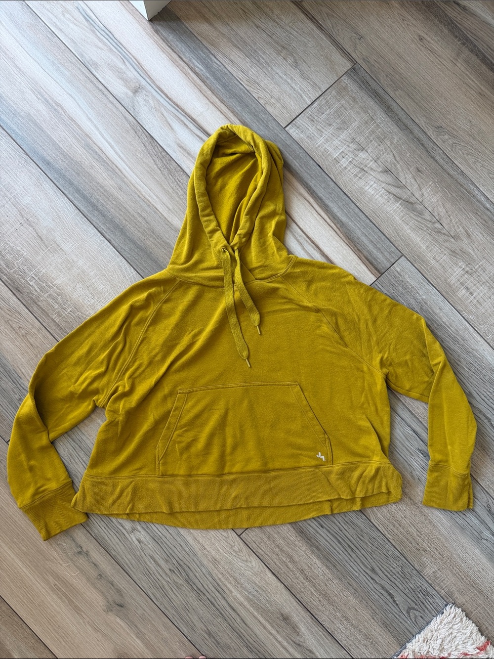 JoyLab Mustard Yellow Hooded Pullover Sweatshirt